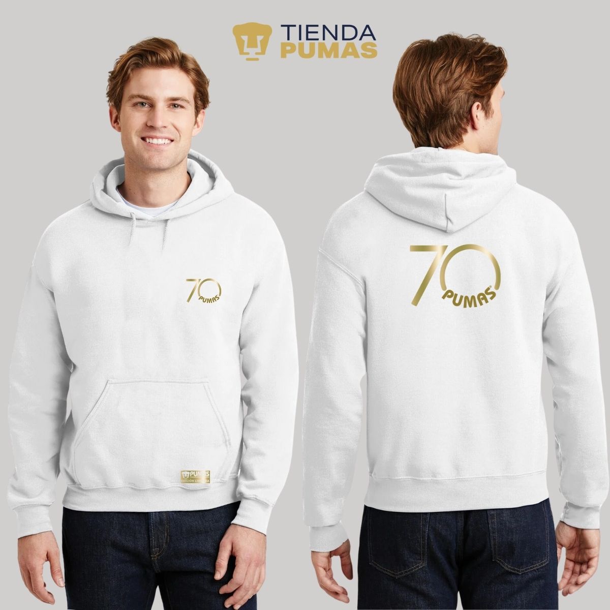 Sudadera Hombre Hoodie Pumas UNAM 70 Aniversario FYR Edición Limitada 4