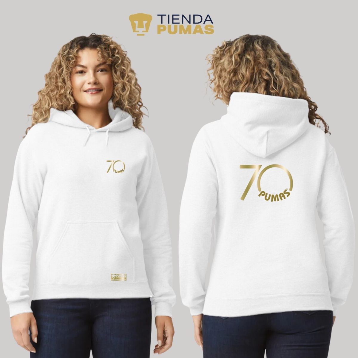 Sudadera Mujer Hoodie Pumas UNAM 70 Aniversario FYR Edición Limitada 4