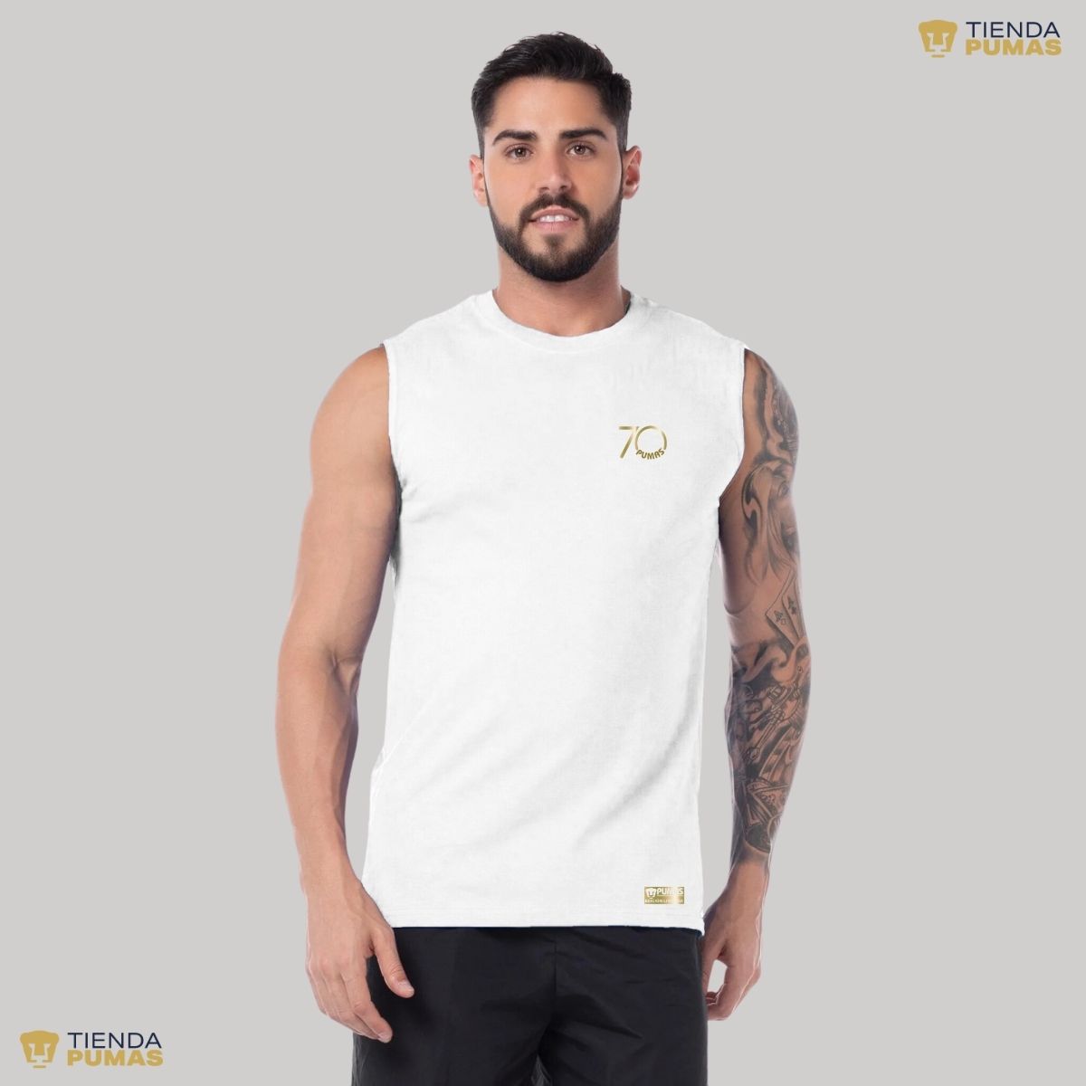 Playera Hombre Pumas UNAM Sin Manga 70 Aniversario FYR Edición Limitada 4