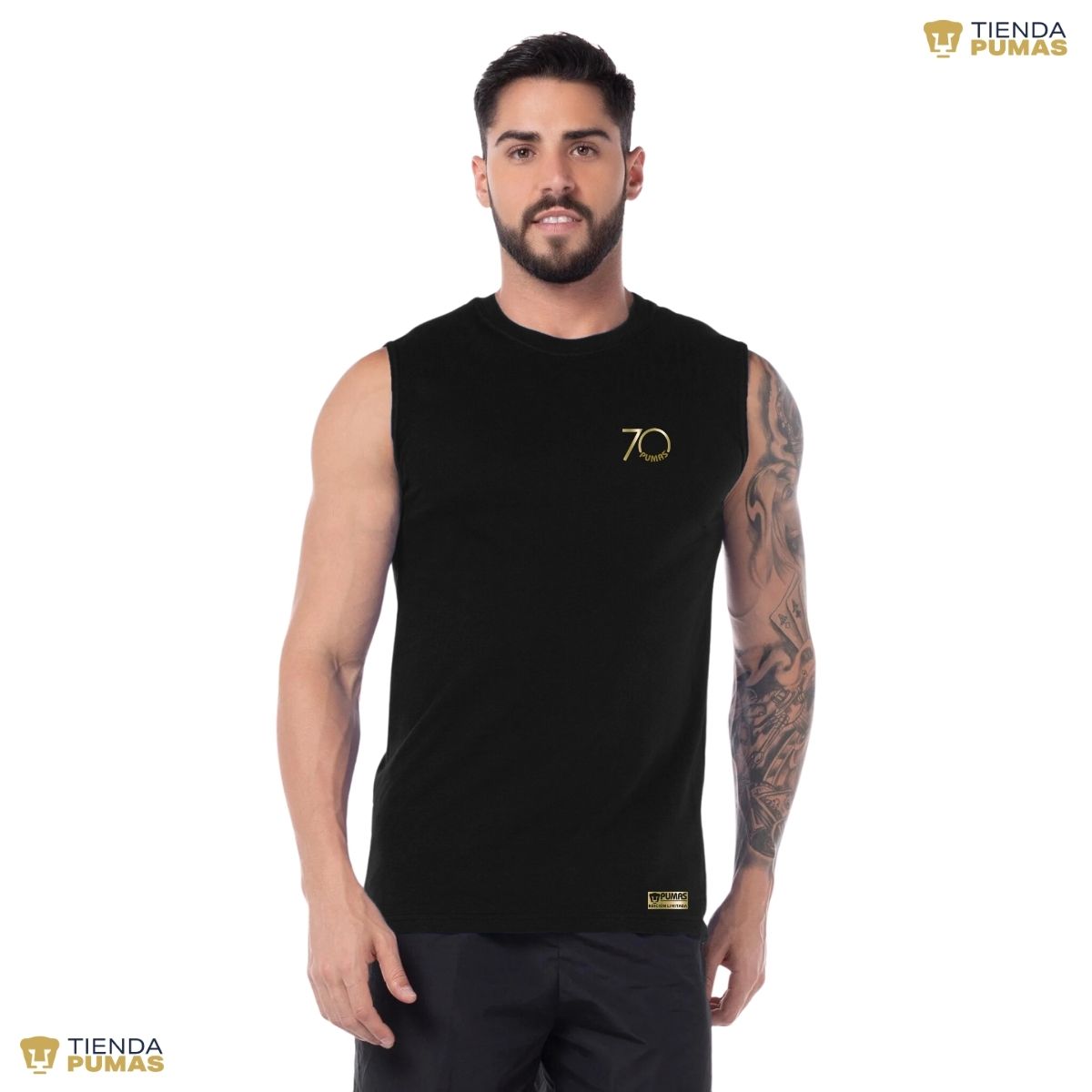 Playera Hombre Pumas UNAM Sin Manga 70 Aniversario FYR Edición Limitada 4