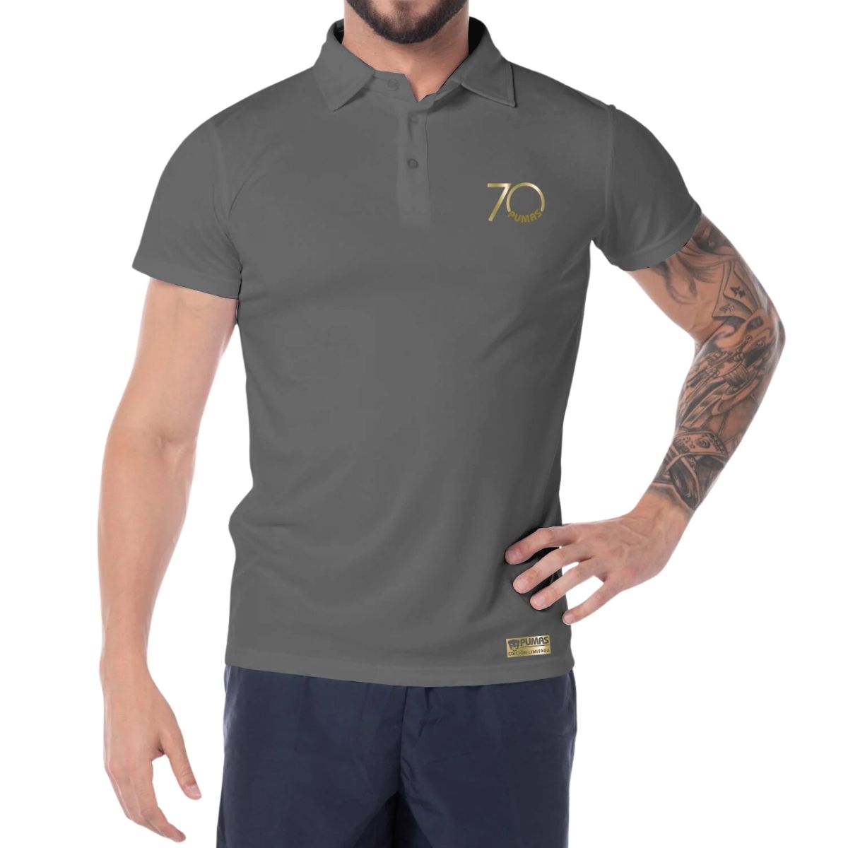 Playera Tipo Polo Transpirable Hombre Pumas UNAM 70 Aniversario FYR Edición Limitada 4