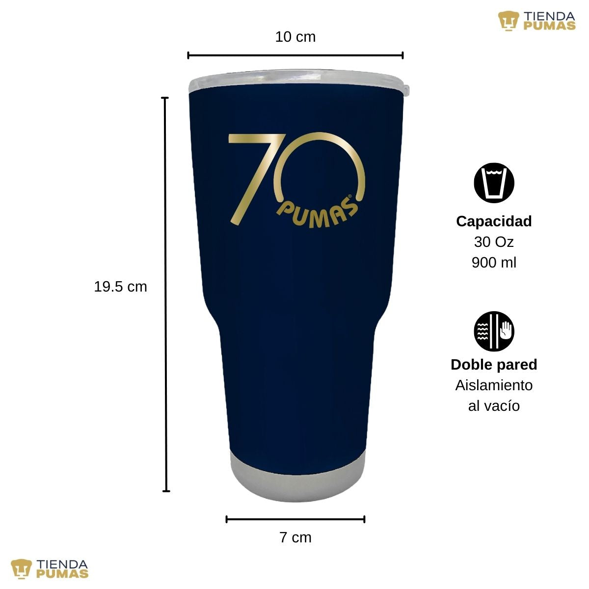 Termo 30 Oz Pumas UNAM 70 Aniversario FYR Edición Limitada 4