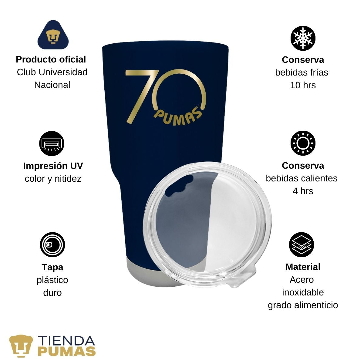 Termo 30 Oz Pumas UNAM 70 Aniversario FYR Edición Limitada 4