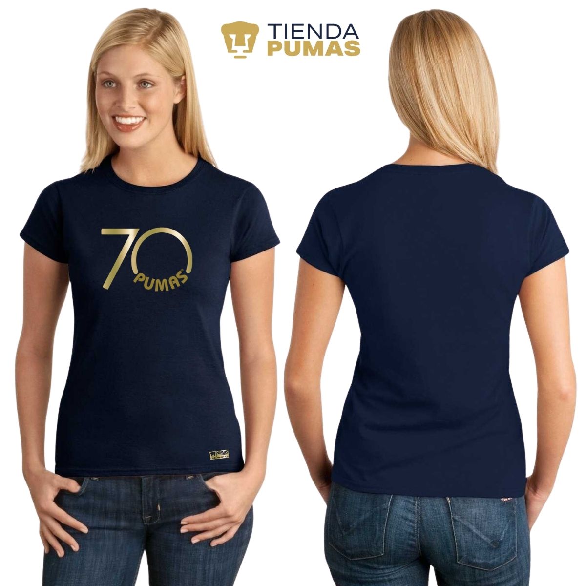 Playera Mujer Pumas UNAM 70 Aniversario Fte Edición Limitada 4