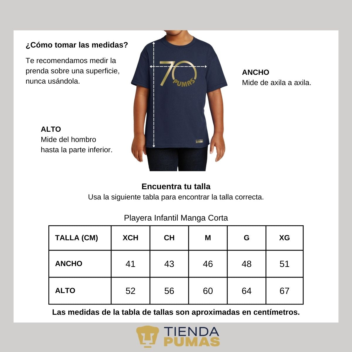 Playera Niños Pumas UNAM 70 Aniversario Fte Edición Limitada 4