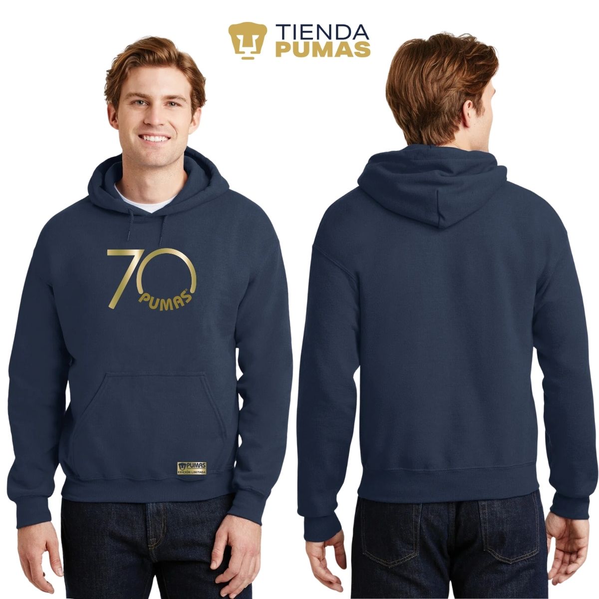 Sudadera Hombre Hoodie Pumas UNAM 70 Aniversario Fte Edición Limitada 4