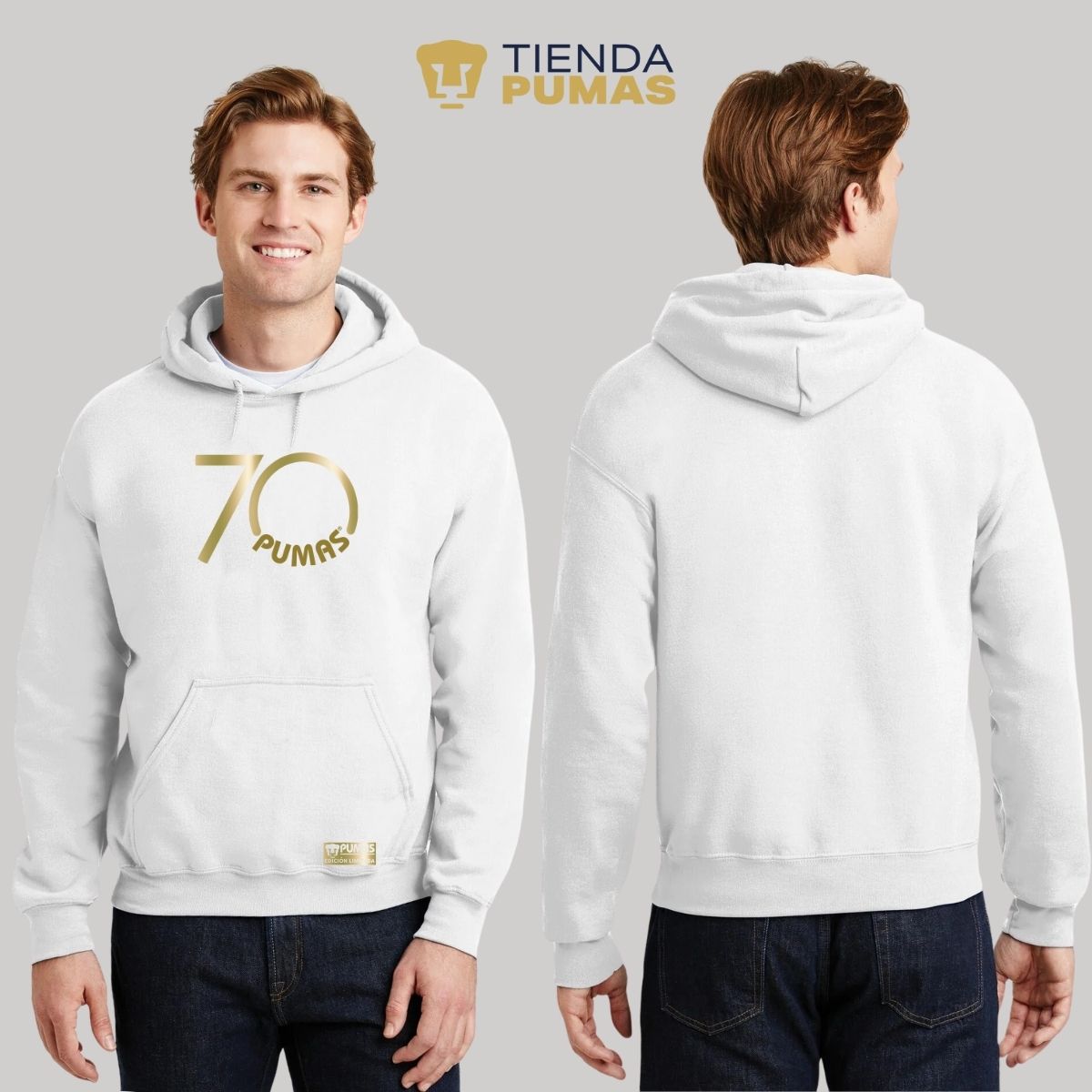 Sudadera Hombre Hoodie Pumas UNAM 70 Aniversario Fte Edición Limitada 4