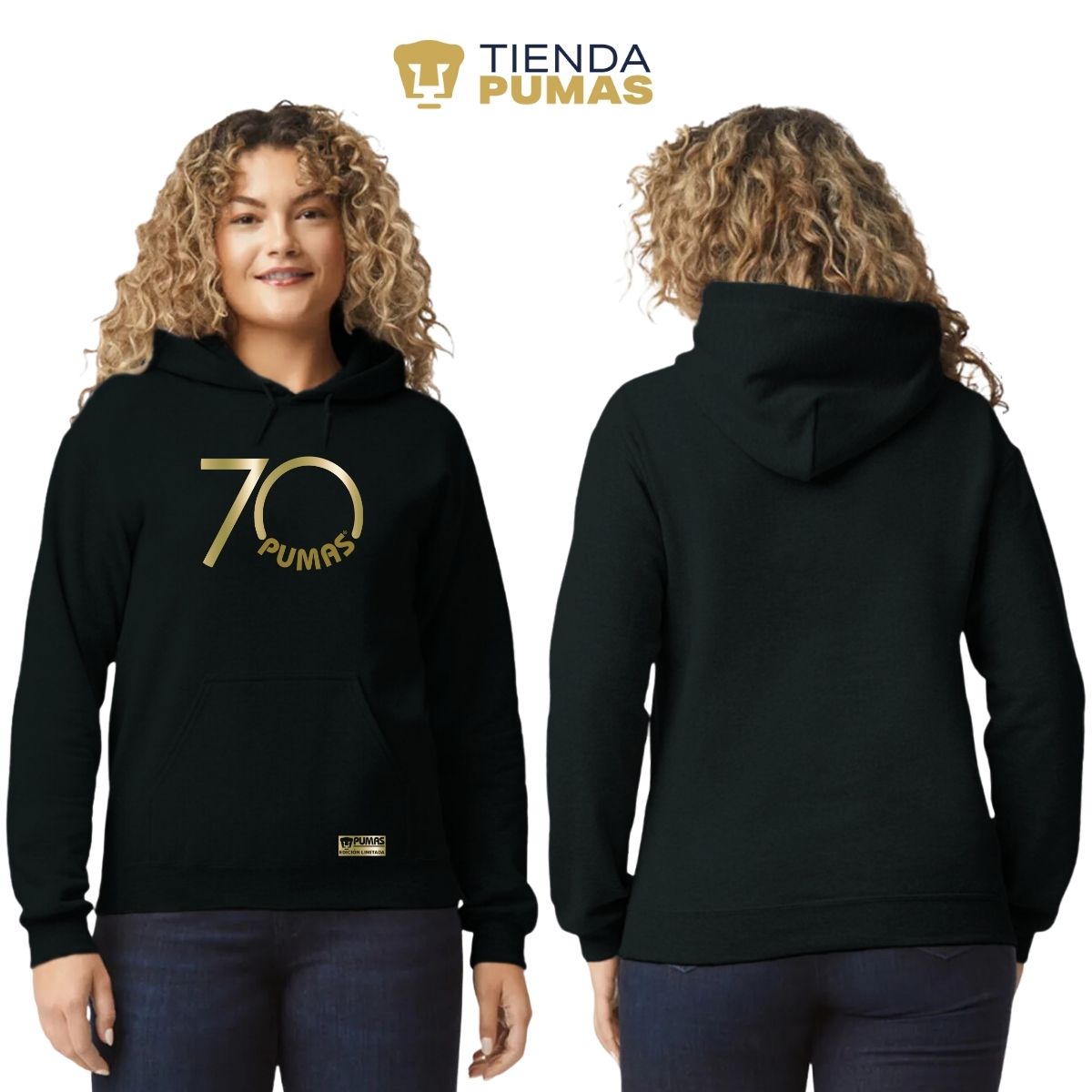 Sudadera Mujer Hoodie Pumas UNAM 70 Aniversario Fte Edición Limitada 4