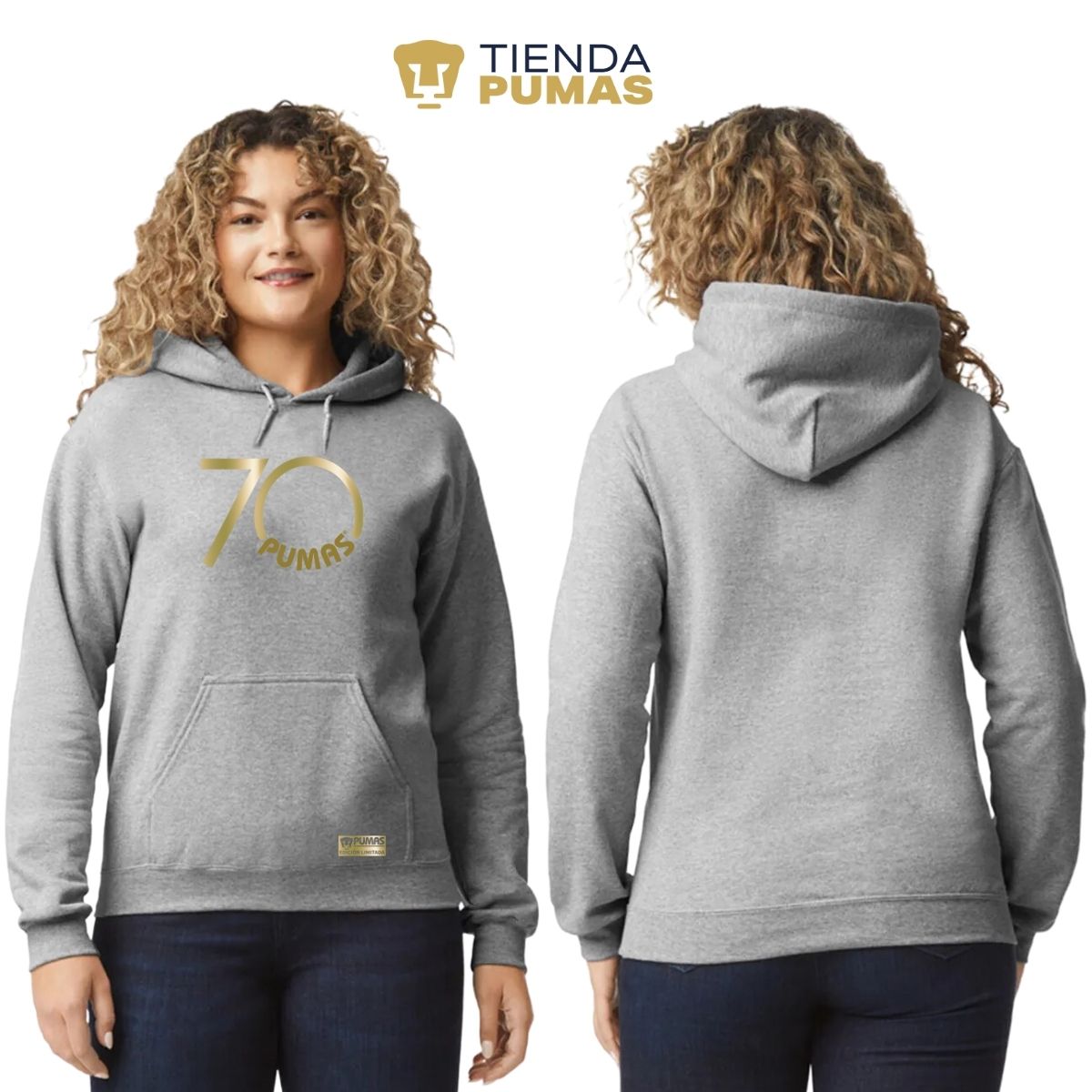 Sudadera Mujer Hoodie Pumas UNAM 70 Aniversario Fte Edición Limitada 4