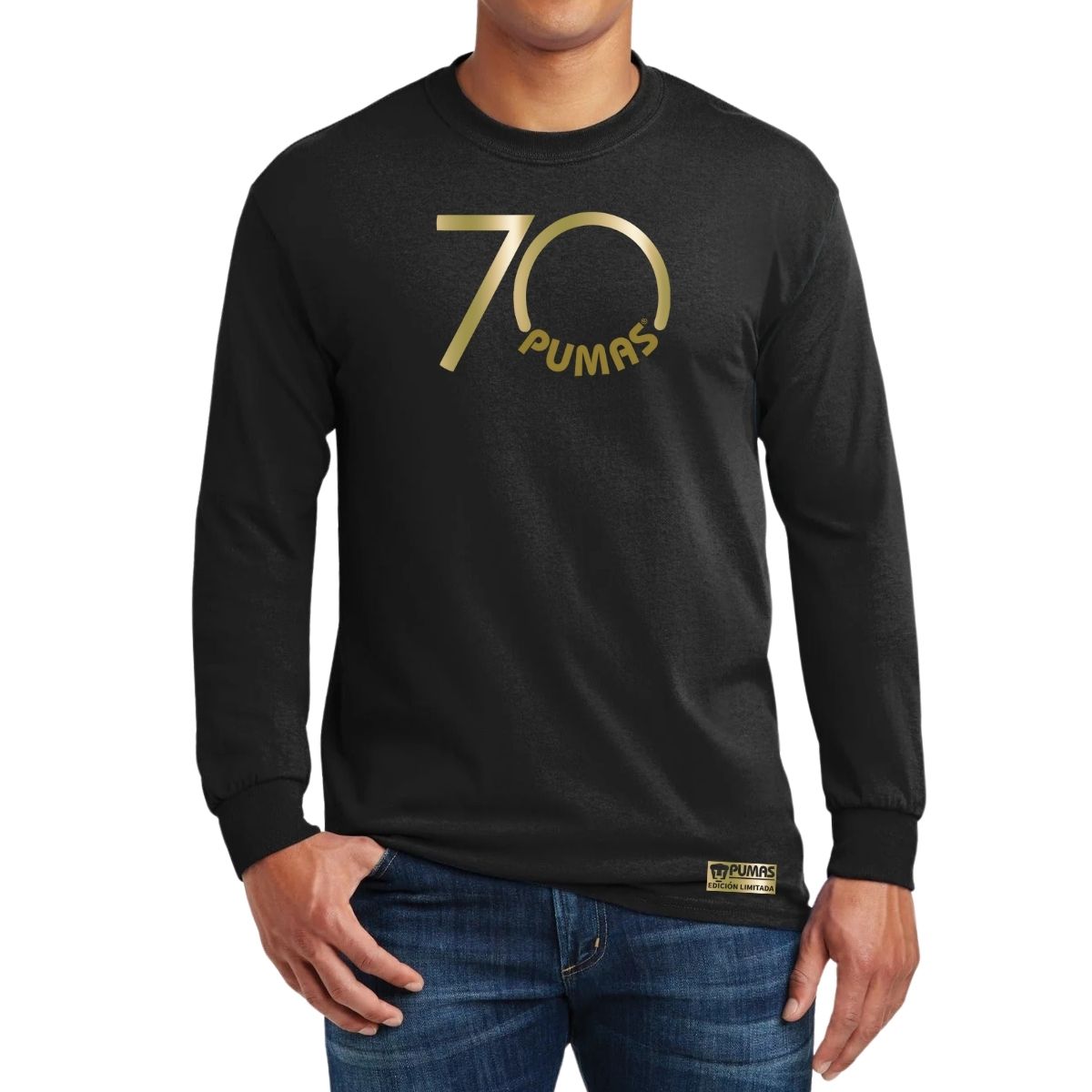 Playera Hombre Pumas UNAM Manga Larga 70 Aniversario Fte Edición Limitada 4