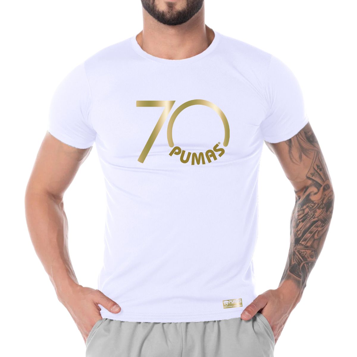 Playera Transpirable Hombre Pumas UNAM 70 Aniversario Fte Edición Limitada 4