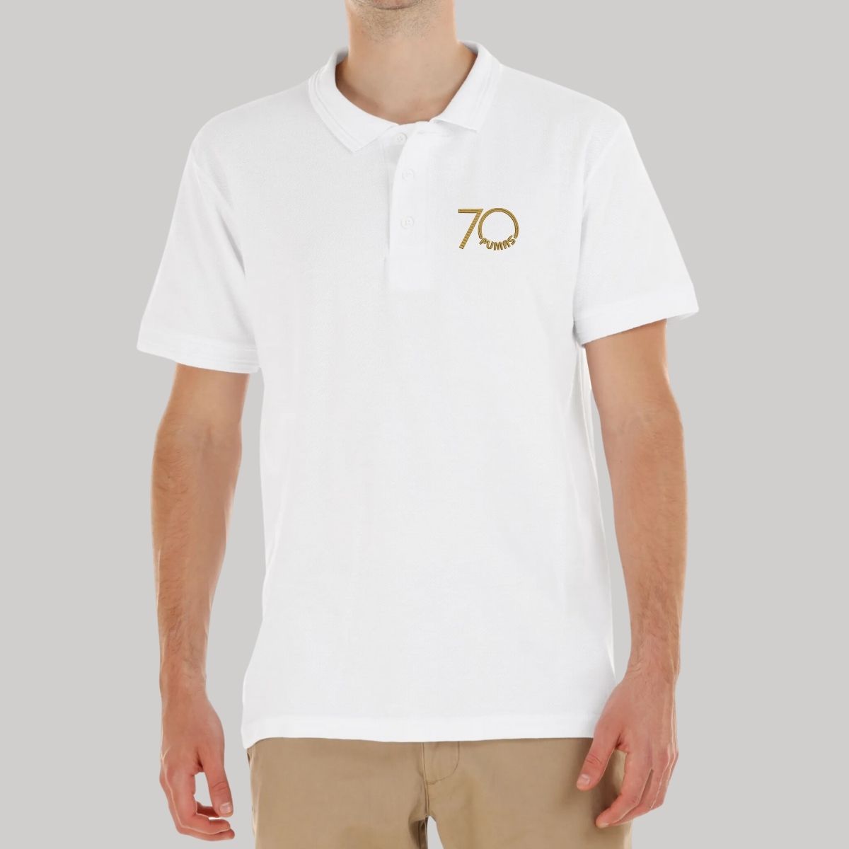 Playera Tipo Polo Piqué Hombre Pumas UNAM 70 Aniversario Bordado Edición Limitada 4