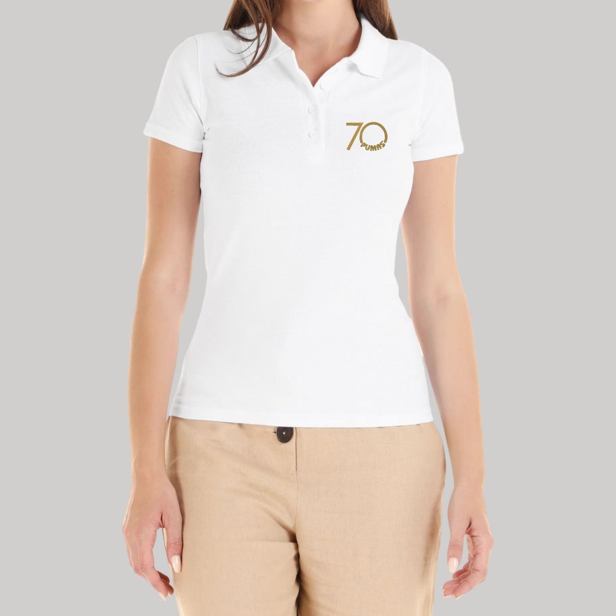 Playera Tipo Polo Piqué Mujer Pumas UNAM 70 Aniversario Bordado Edición Limitada 4