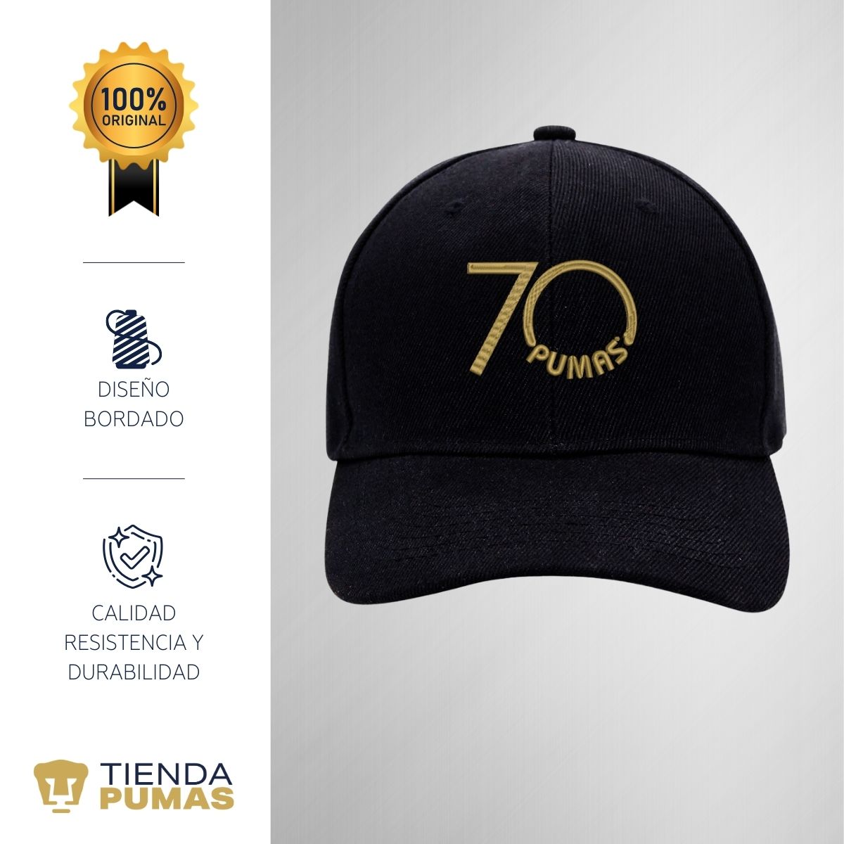 Gorra Pumas UNAM Hombre Mujer 70 Aniversario Bordado Fte Edición Limitada 4