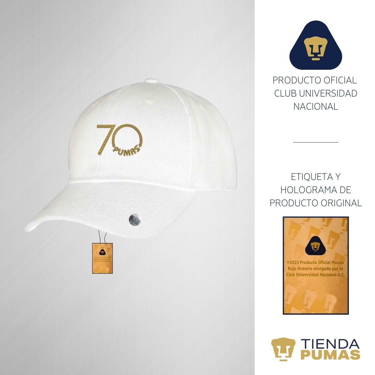 Gorra Pumas UNAM Hombre Mujer 70 Aniversario Bordado Fte Edición Limitada 4