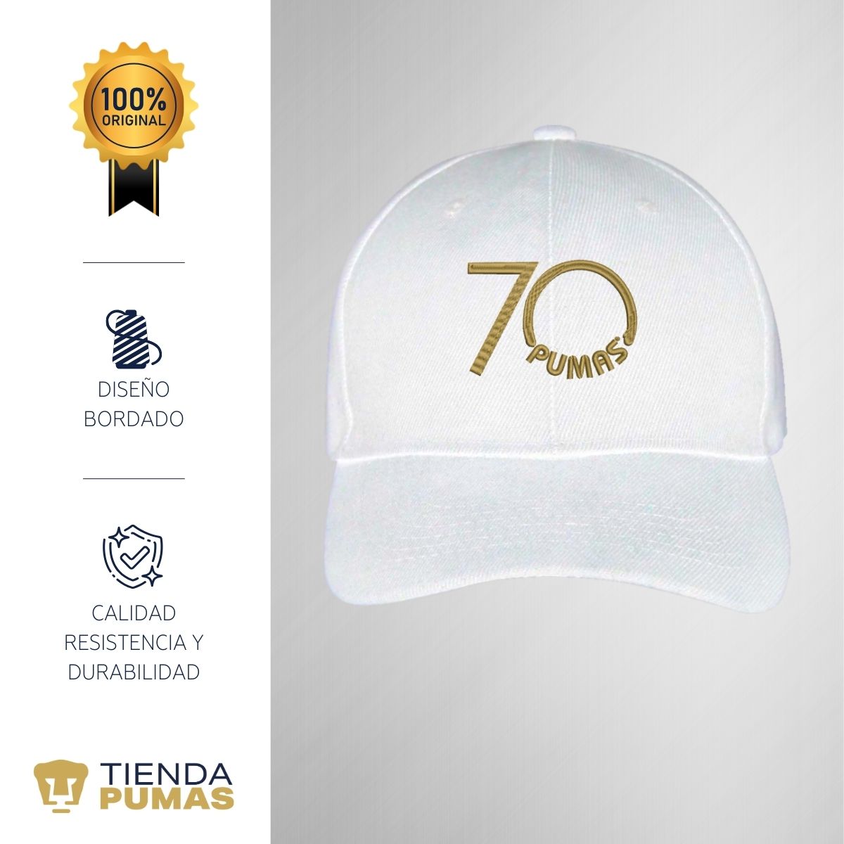 Gorra Pumas UNAM Hombre Mujer 70 Aniversario Bordado Fte Edición Limitada 4