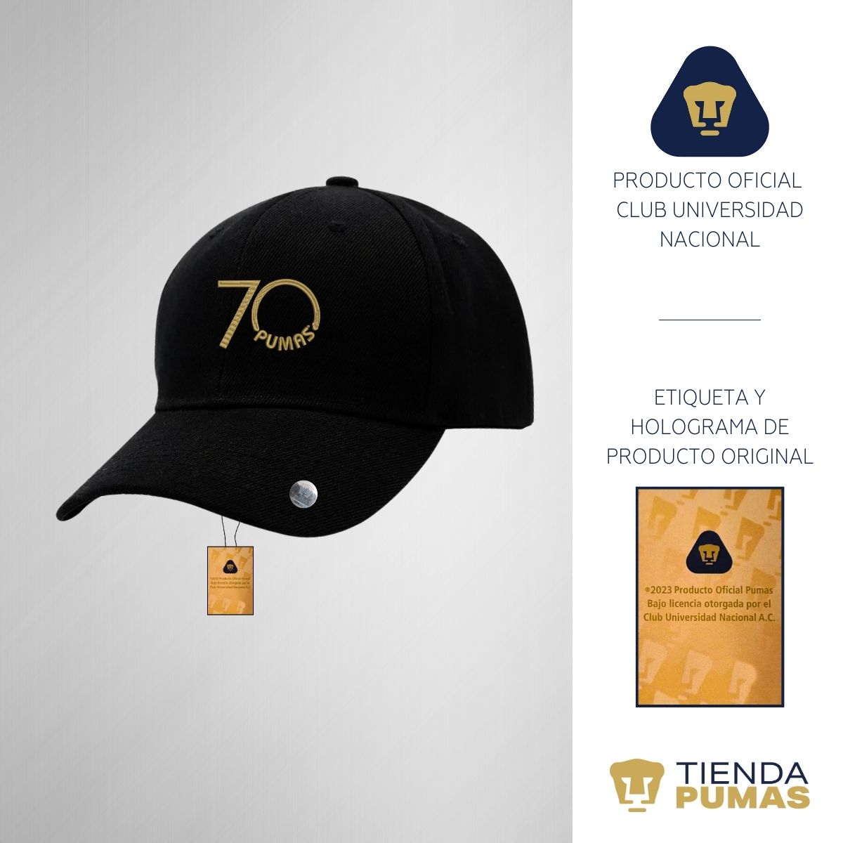Gorra Pumas UNAM Hombre Mujer 70 Aniversario Bordado Fte Edición Limitada 4