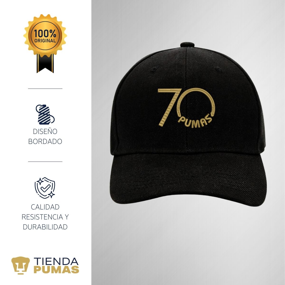 Gorra Pumas UNAM Hombre Mujer 70 Aniversario Bordado Fte Edición Limitada 4