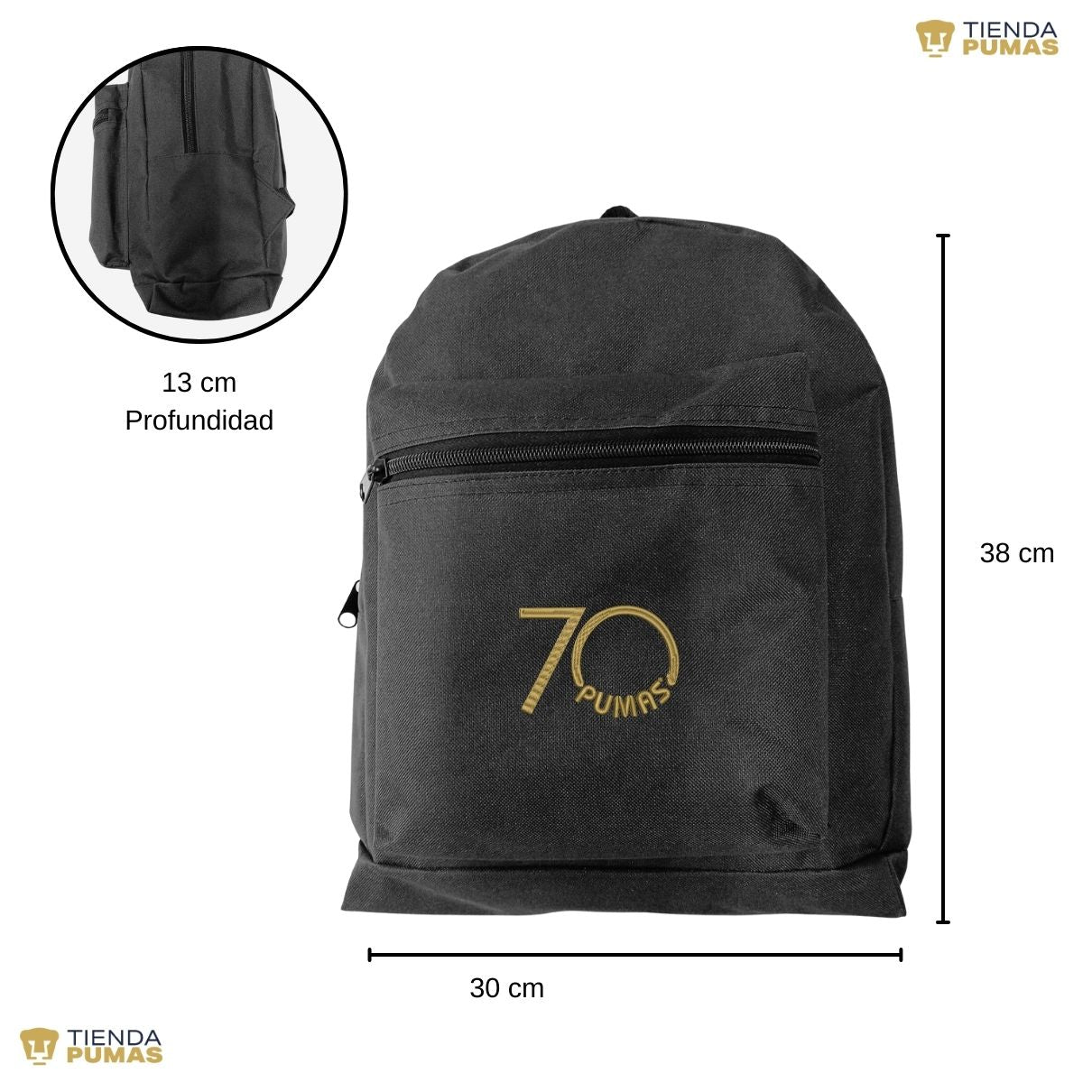 Mochila Escolar Pumas UNAM 70 Aniversario Bordado Edición Limitada 4