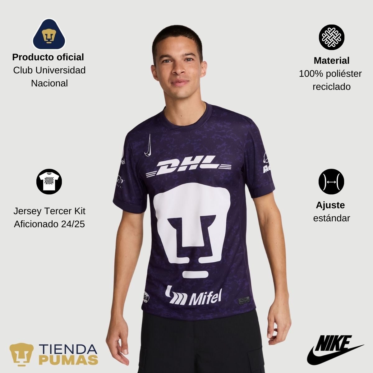 Jersey Tercer Kit Alternativo Nike Pumas UNAM Hombre 2024/25