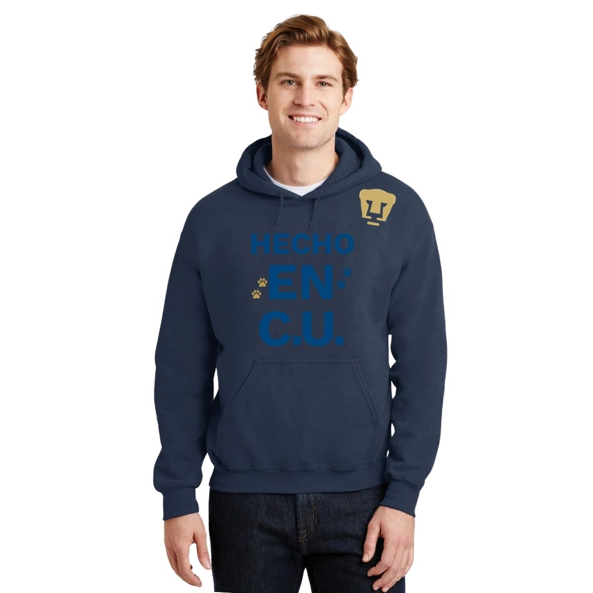 Sudadera Hombre Hoodie Pumas UNAM Hecho en C.U. DTG-Vinil