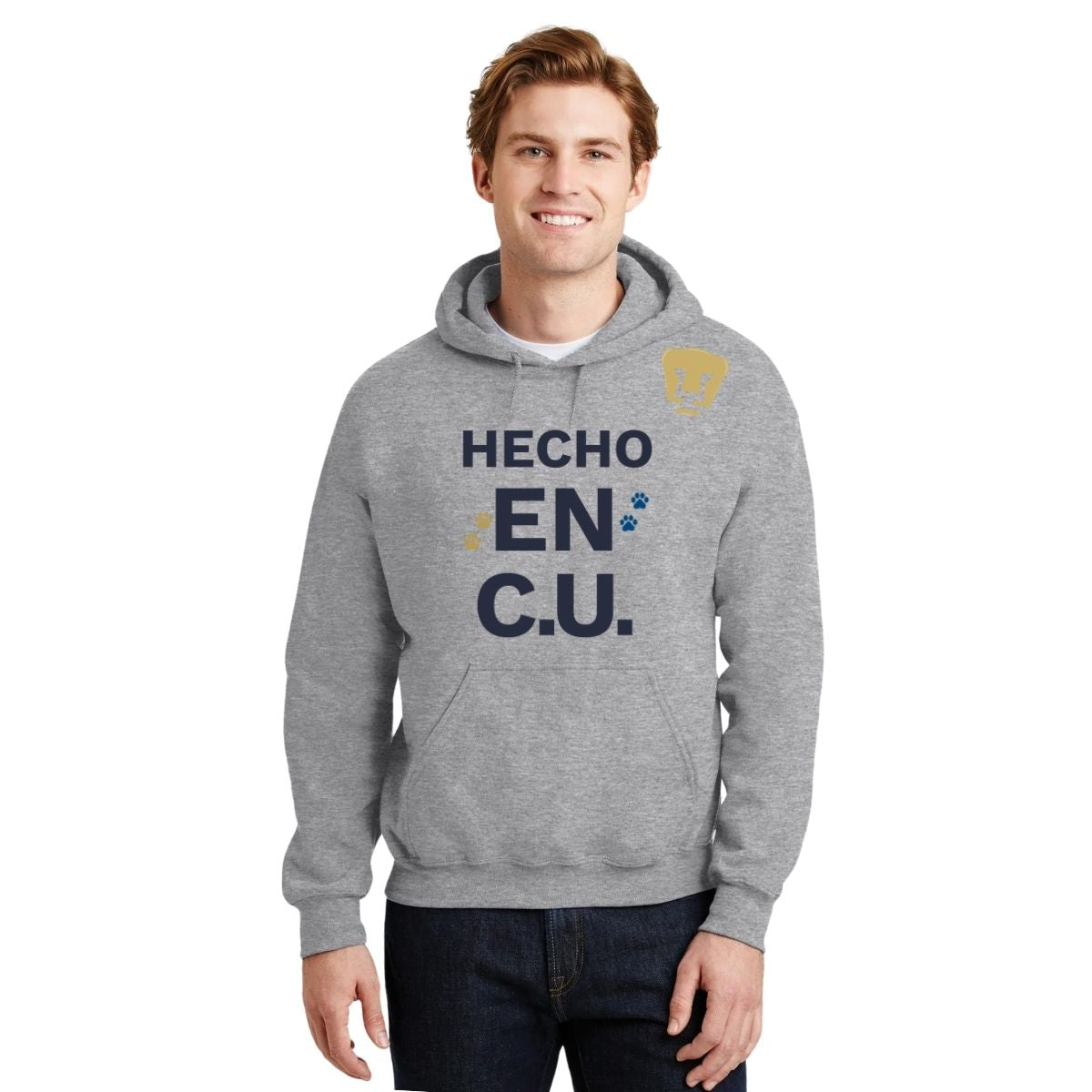 Sudadera Hombre Hoodie Pumas UNAM Hecho en C.U. DTG-Vinil