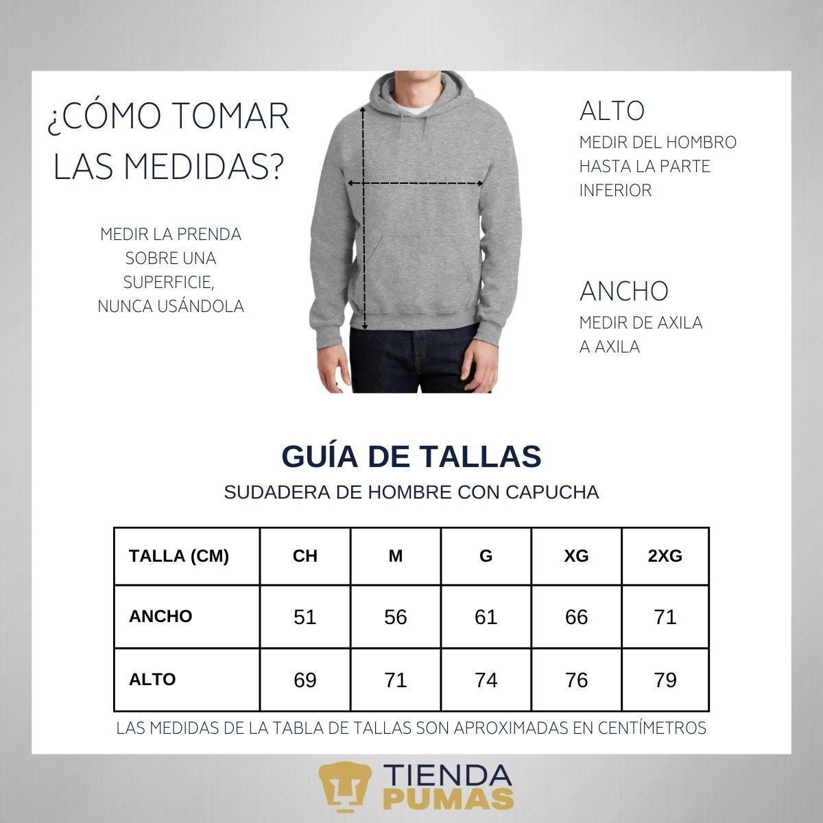 Sudadera Hombre Hoodie Pumas UNAM Hecho en C.U. DTG-Vinil