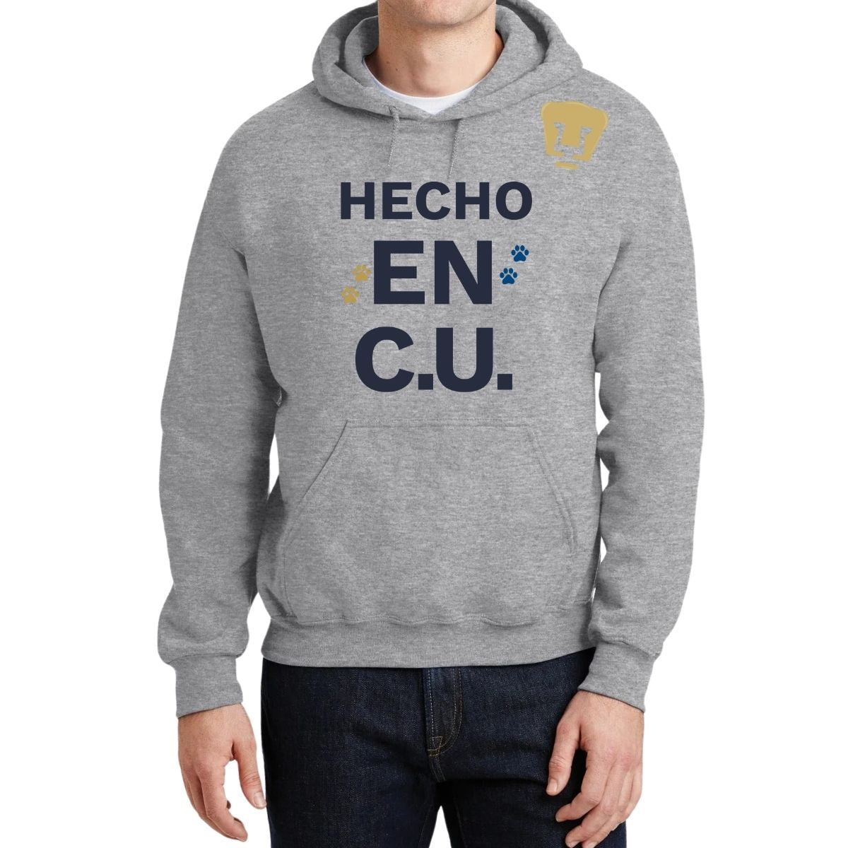 Sudadera Hombre Hoodie Pumas UNAM Hecho en C.U. DTG-Vinil