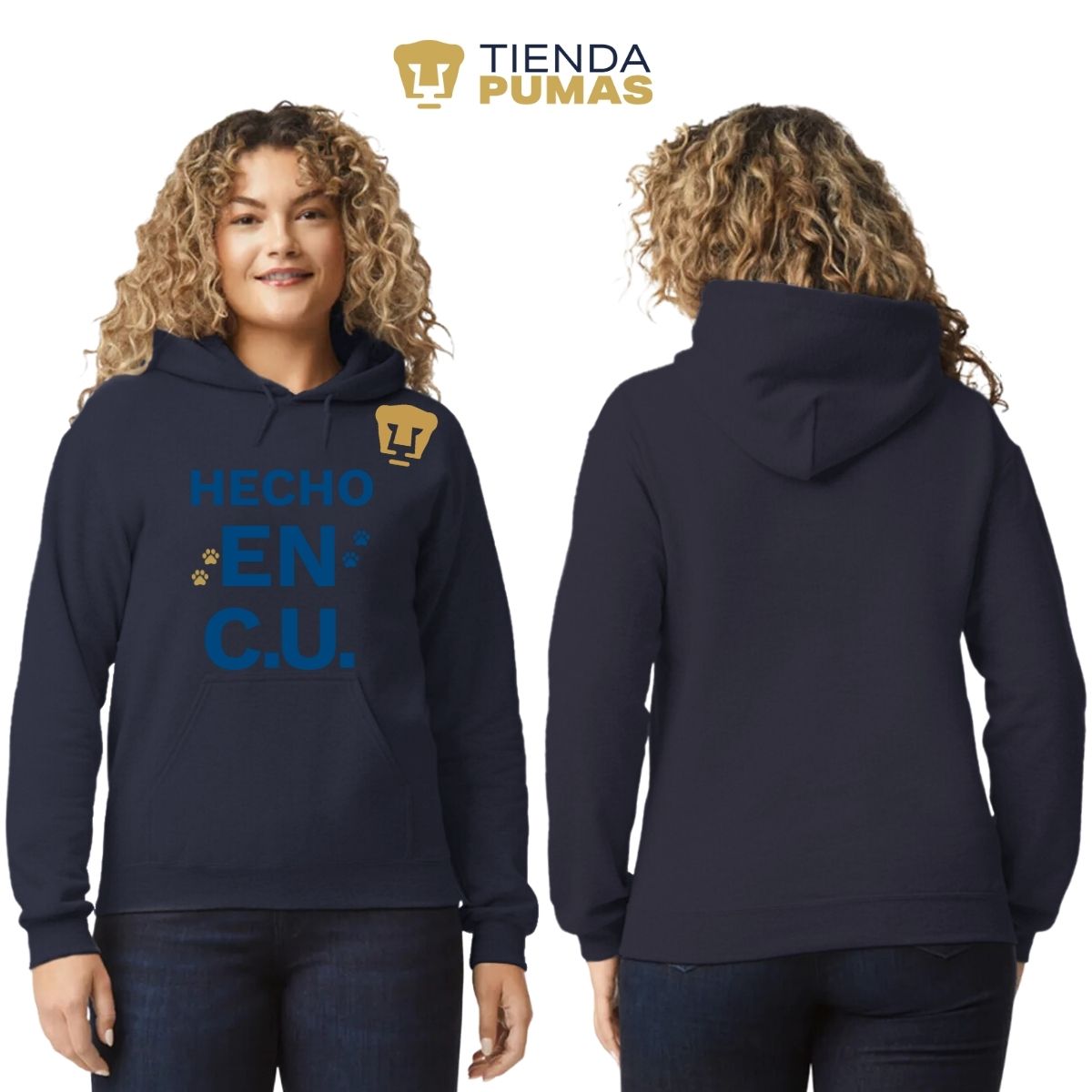 Sudadera Mujer Hoodie Pumas UNAM Hecho en C.U. DTG-Vinil