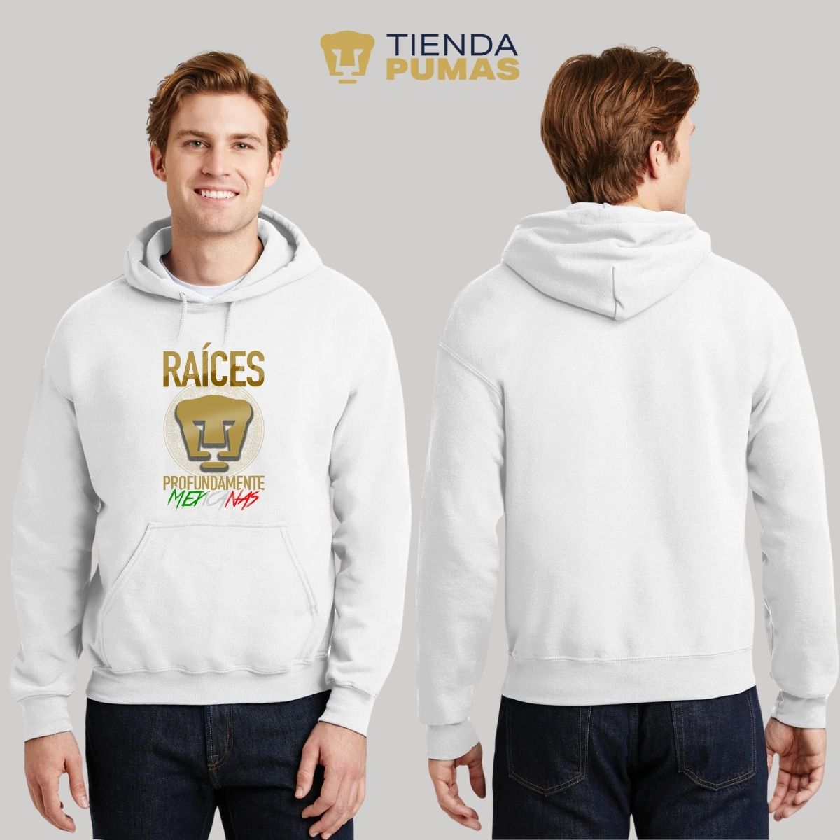 Sudadera Hombre Hoodie  Pumas UNAM Raíces