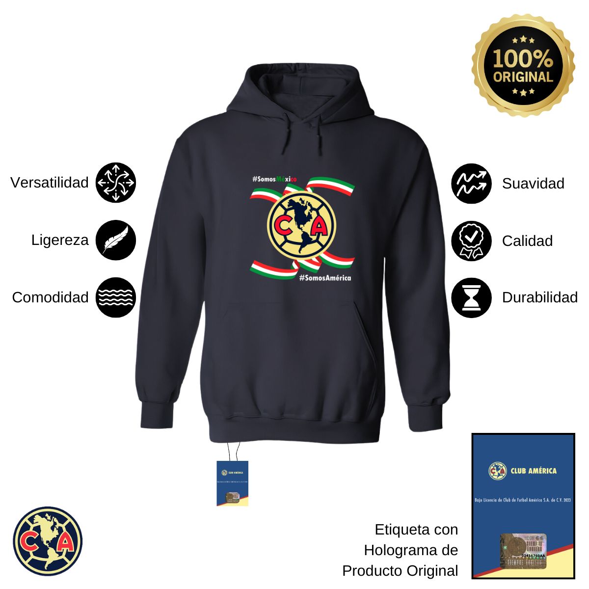 Sudadera Hombre Hoodie América Independencia México