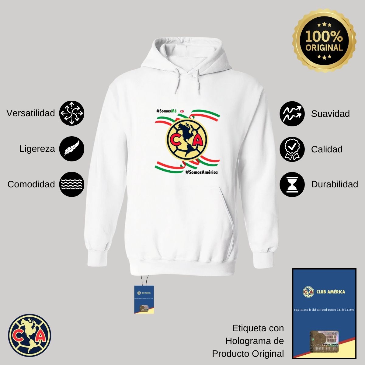 Sudadera Hombre Hoodie América Independencia México