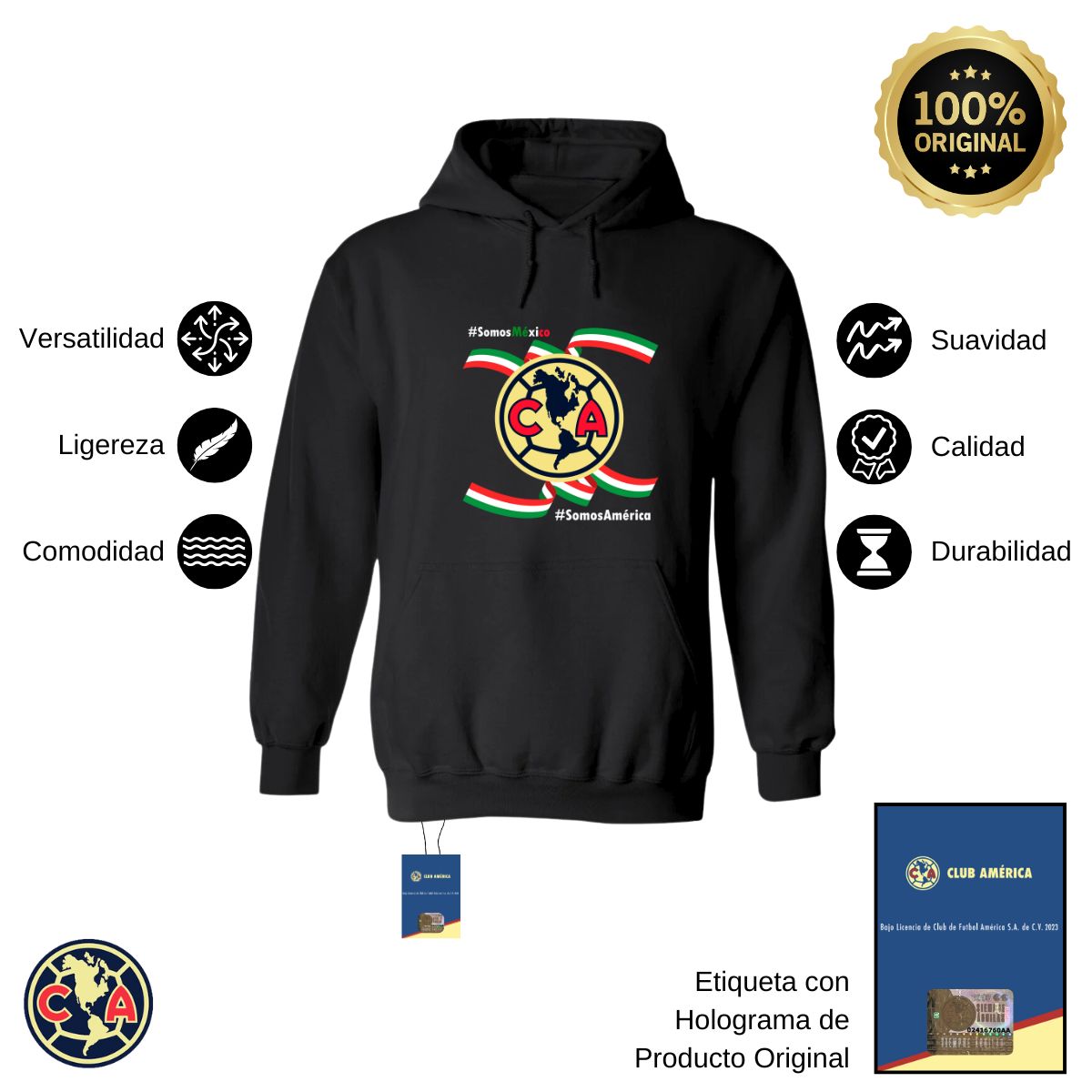 Sudadera Hombre Hoodie América Independencia México