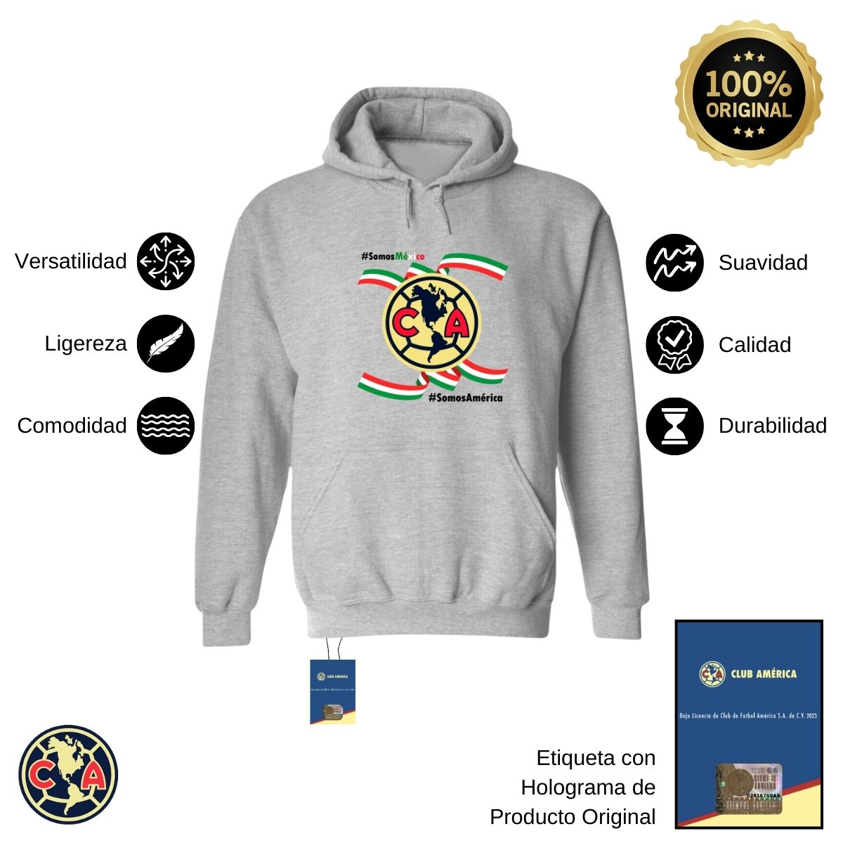 Sudadera Hombre Hoodie América Independencia México