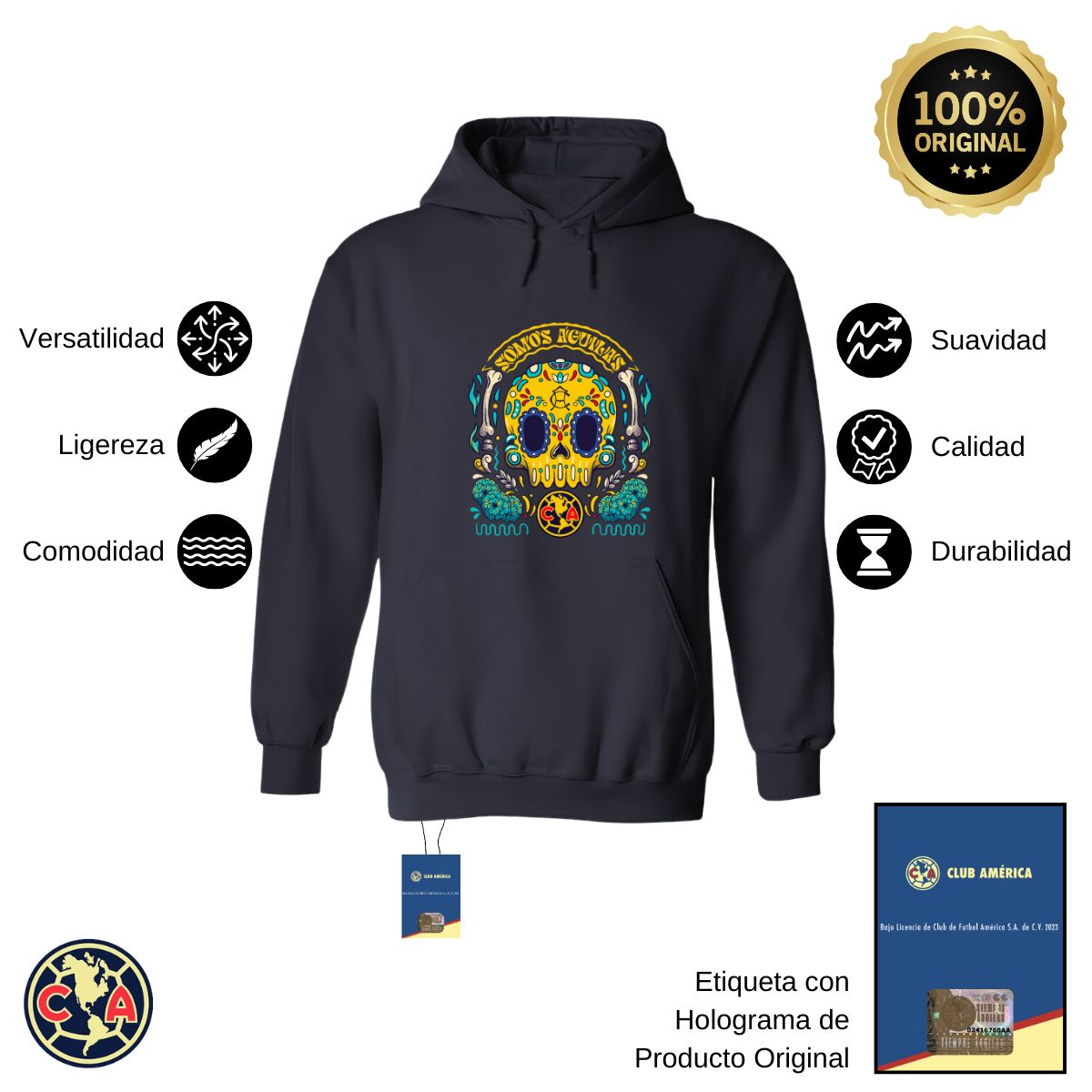 Sudadera Mujer Hoodie  América Día de Muertos