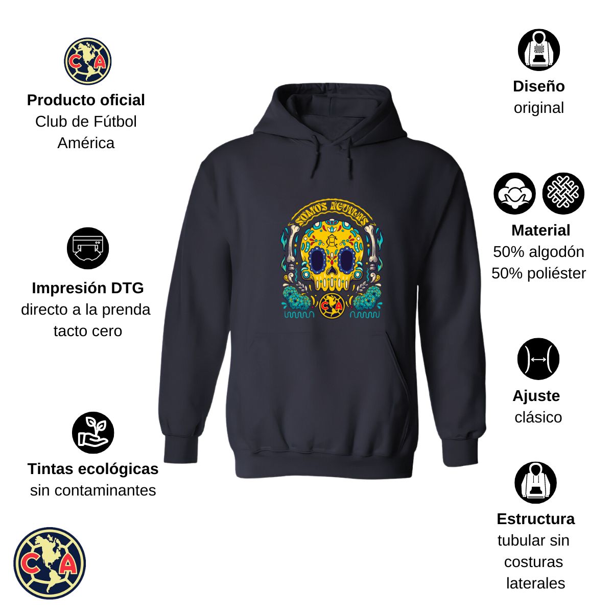 Sudadera Mujer Hoodie  América Día de Muertos