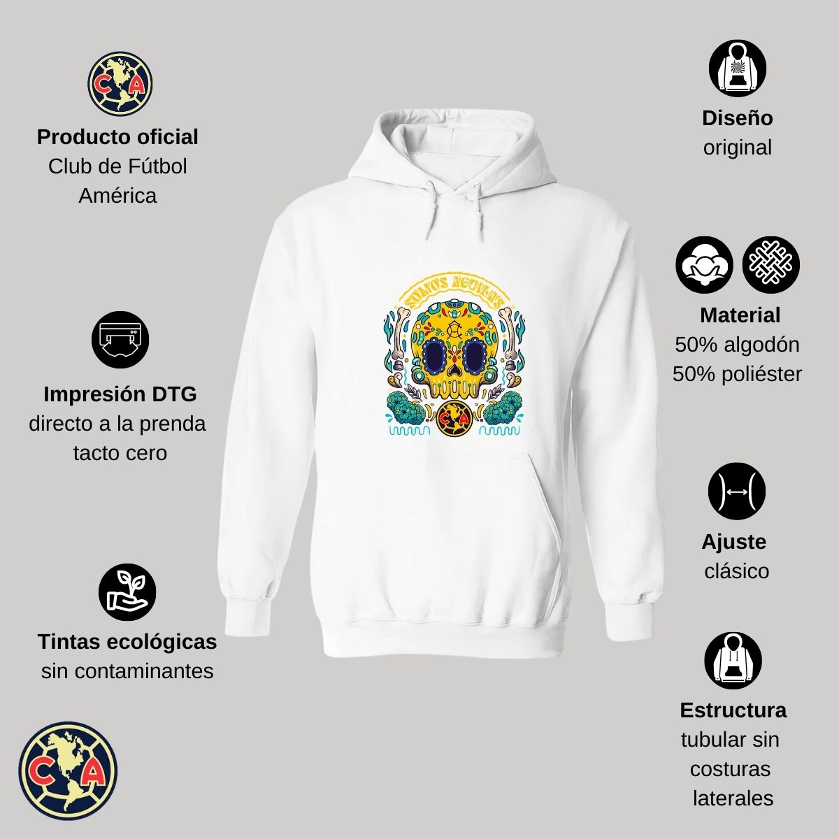 Sudadera Mujer Hoodie  América Día de Muertos