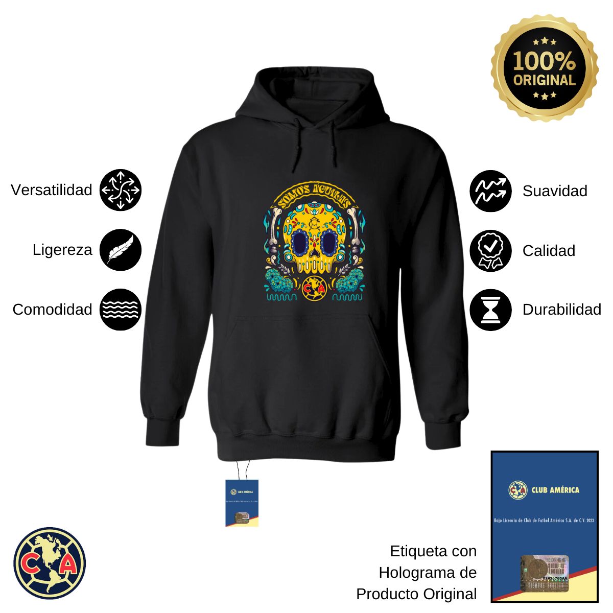 Sudadera Mujer Hoodie  América Día de Muertos