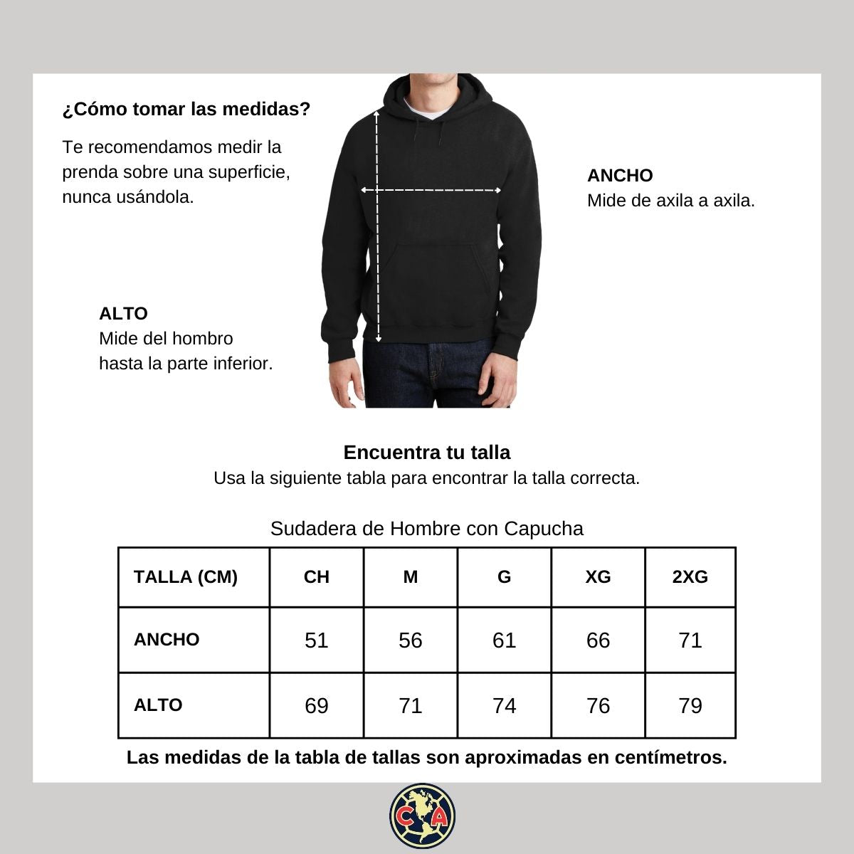 Sudadera Hombre Hoodie América Campeonas Cl 2023