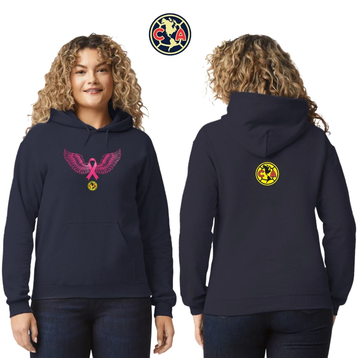 Sudadera Mujer Hoodie América Vs Cáncer Mama