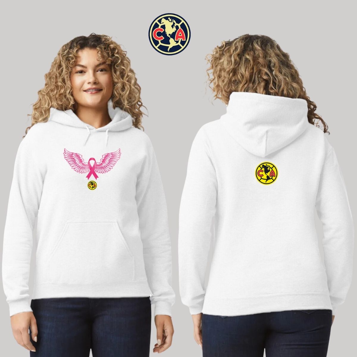 Sudadera Mujer Hoodie América Vs Cáncer Mama