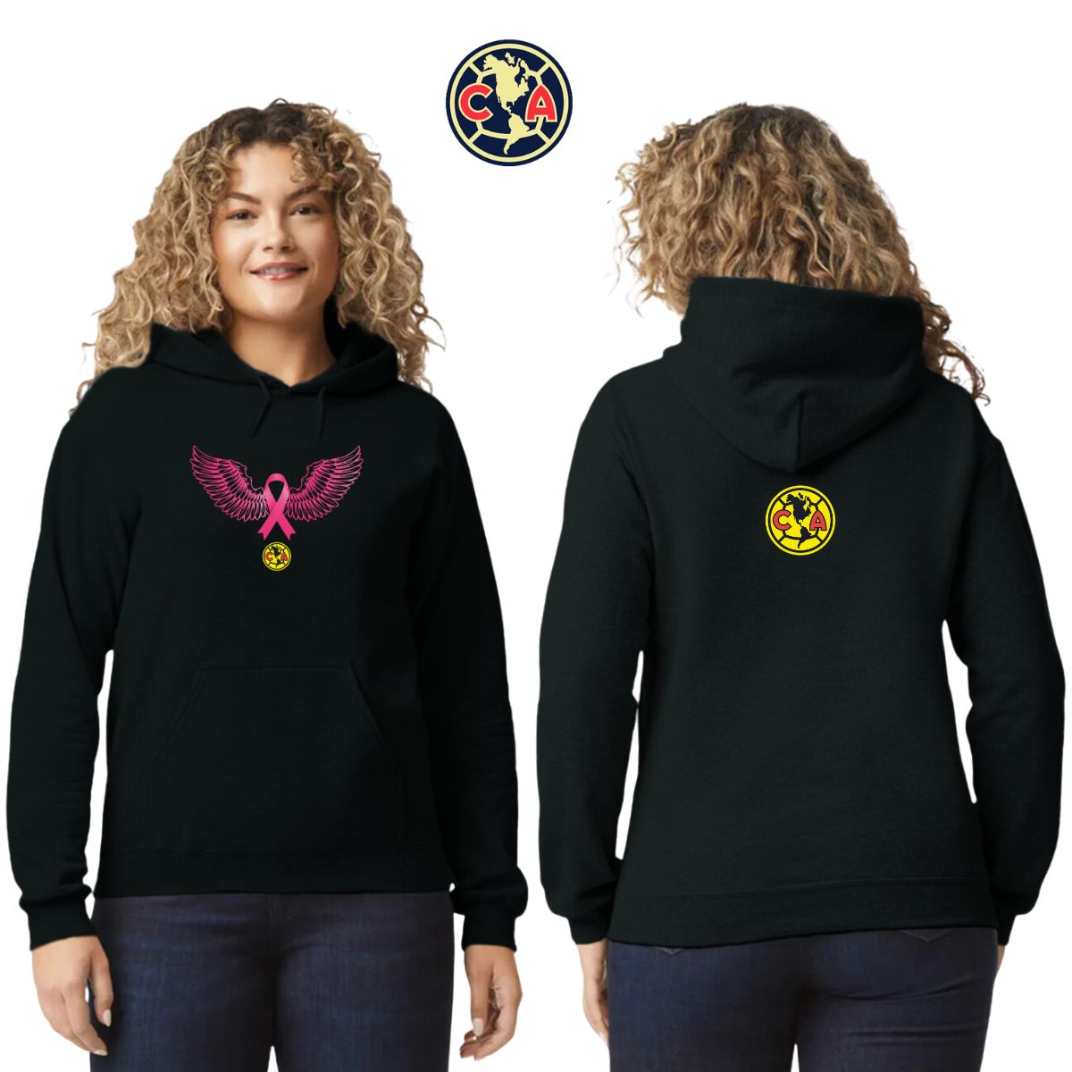 Sudadera Mujer Hoodie América Vs Cáncer Mama