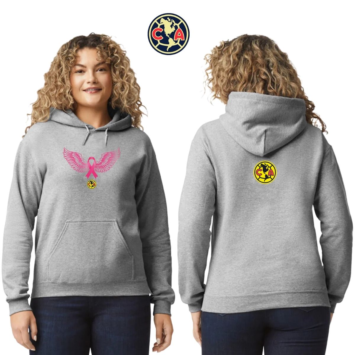 Sudadera Mujer Hoodie América Vs Cáncer Mama