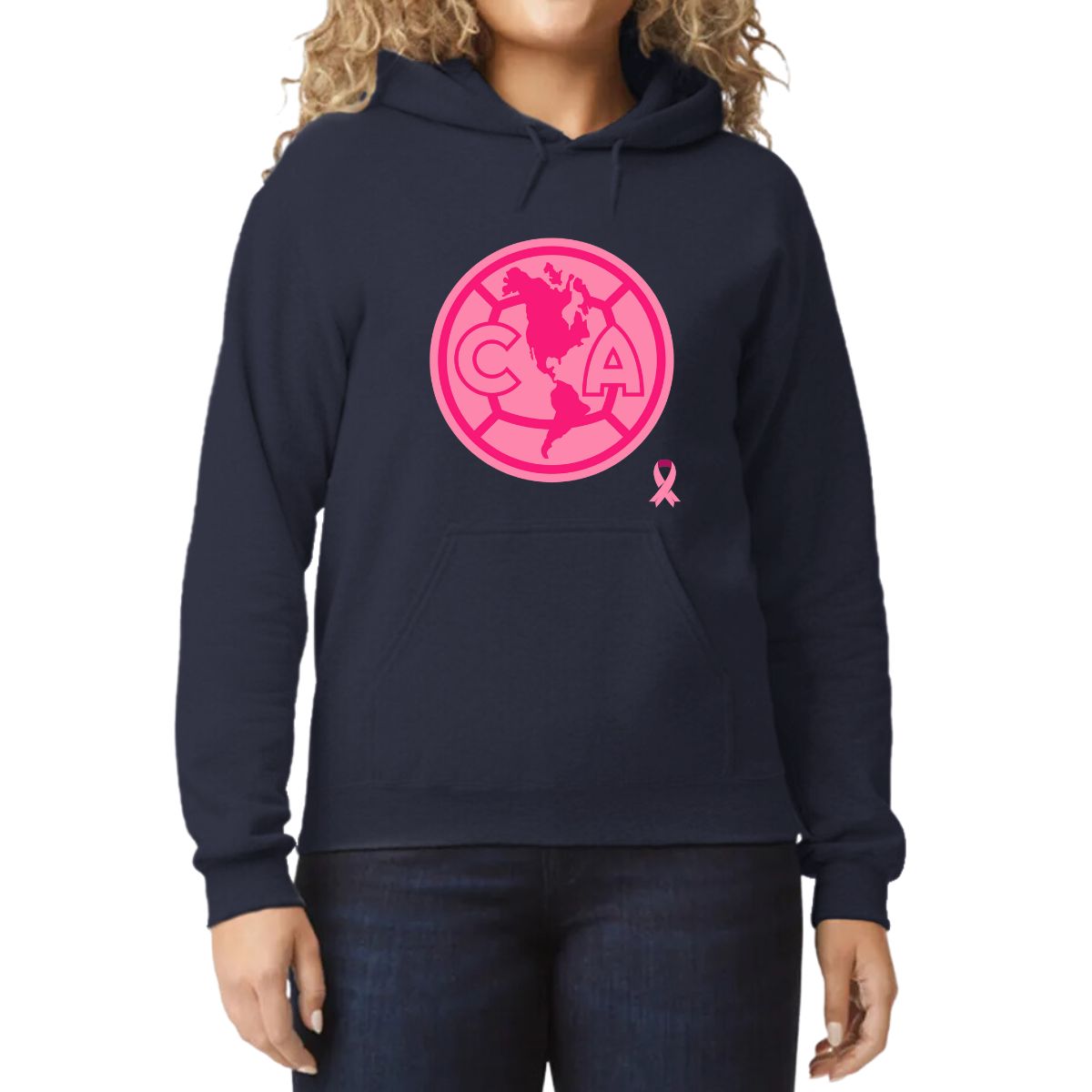 Sudadera Mujer Hoodie América Logo Rosa