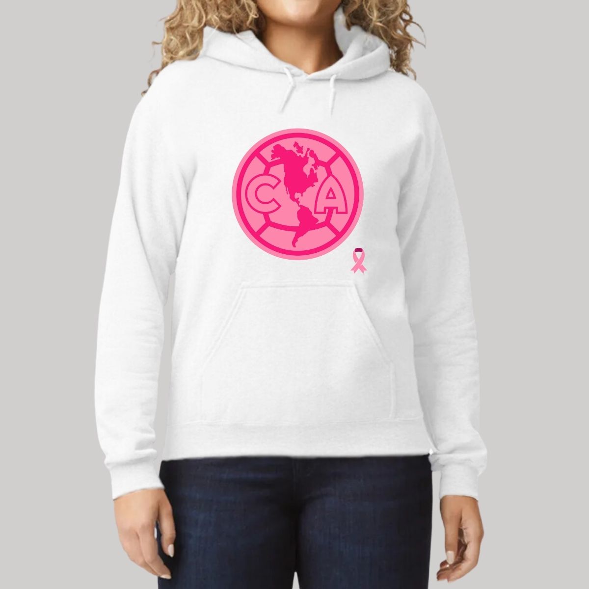 Sudadera Mujer Hoodie América Logo Rosa