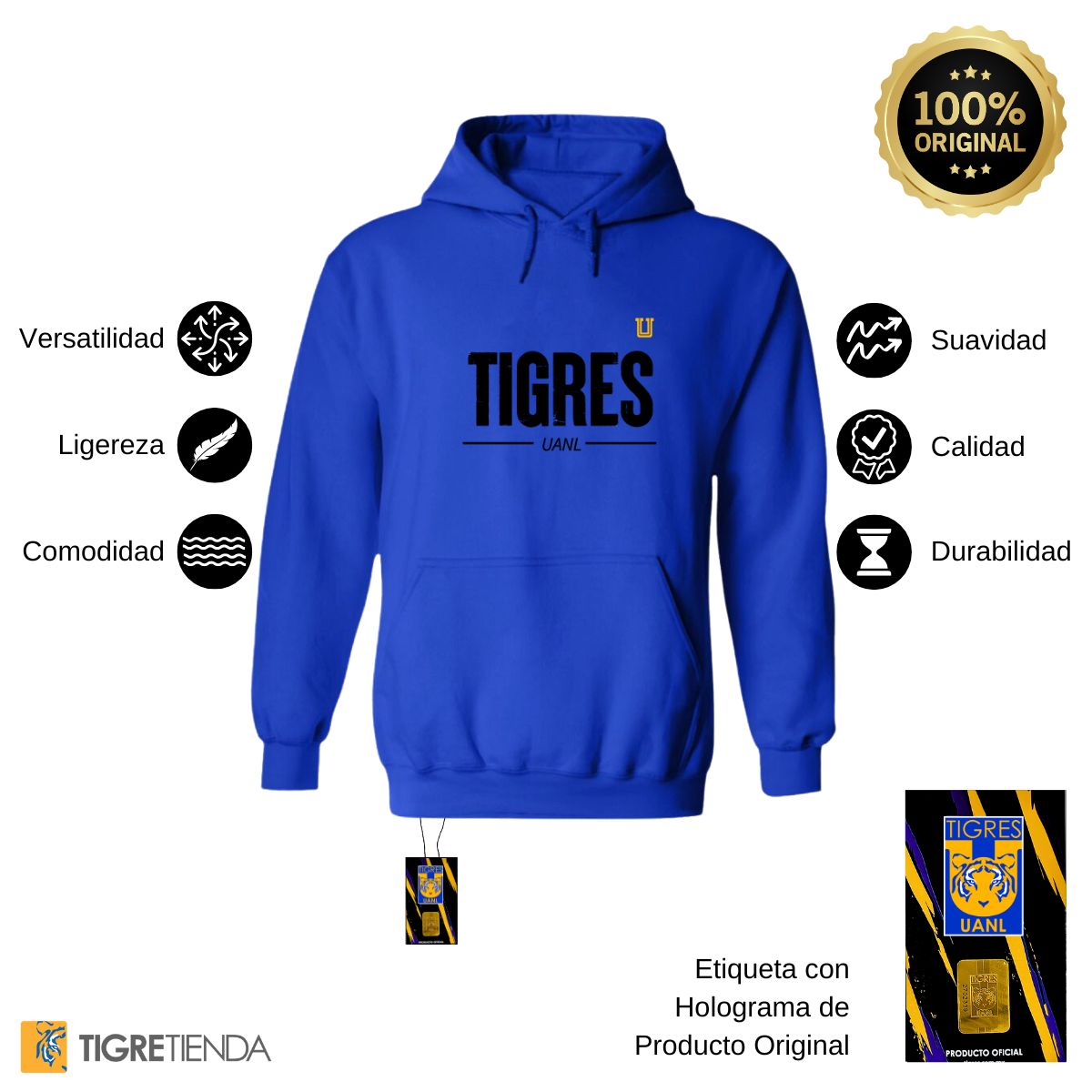 Sudadera Mujer Hoodie  Tigres UANL Tigres UANL