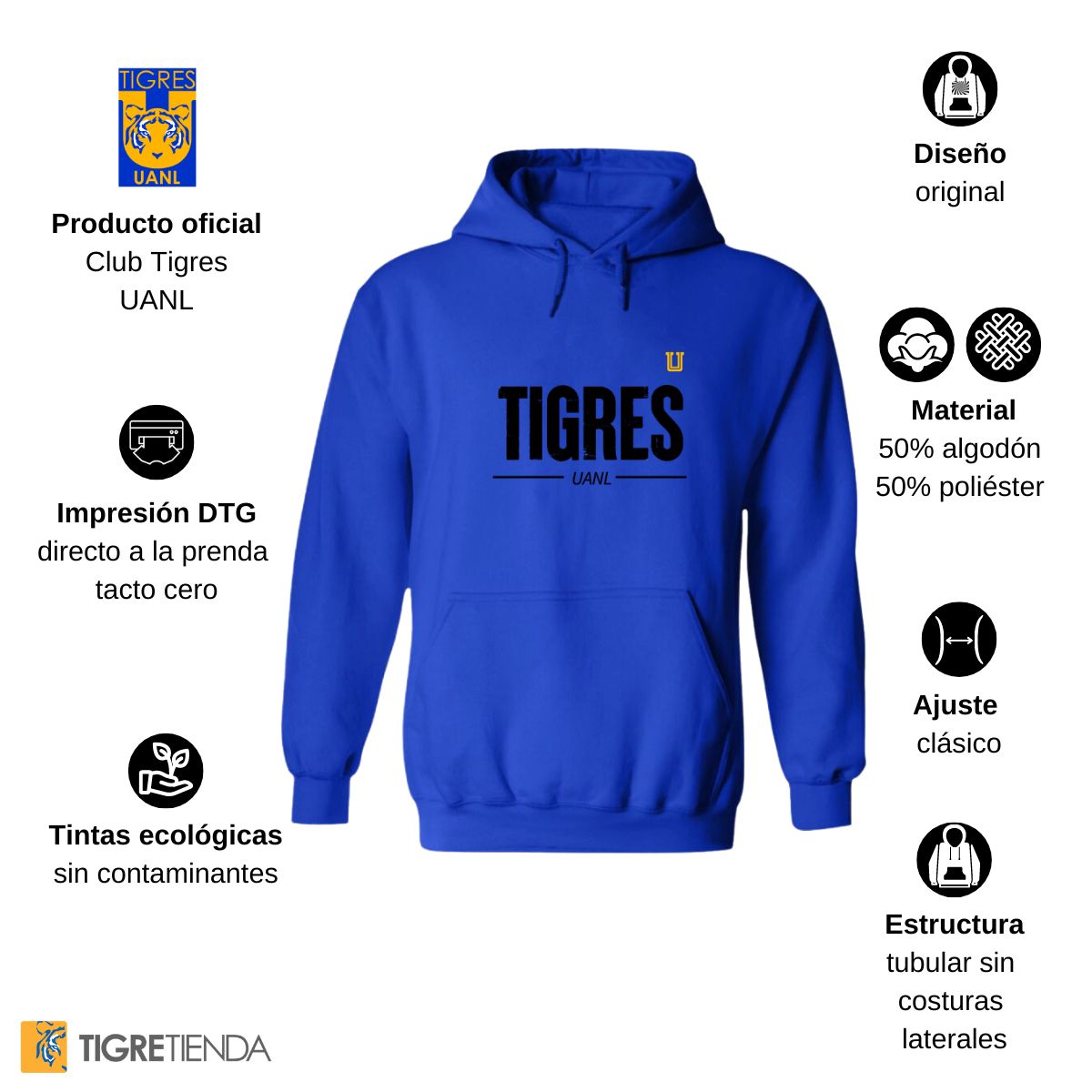 Sudadera Mujer Hoodie  Tigres UANL Tigres UANL