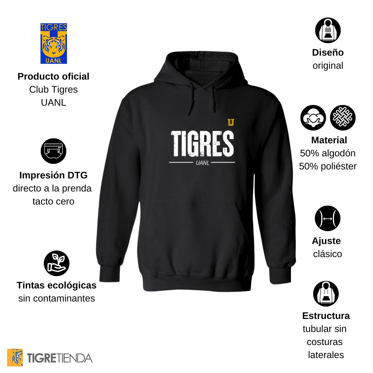 Sudadera Mujer Hoodie  Tigres UANL Tigres UANL