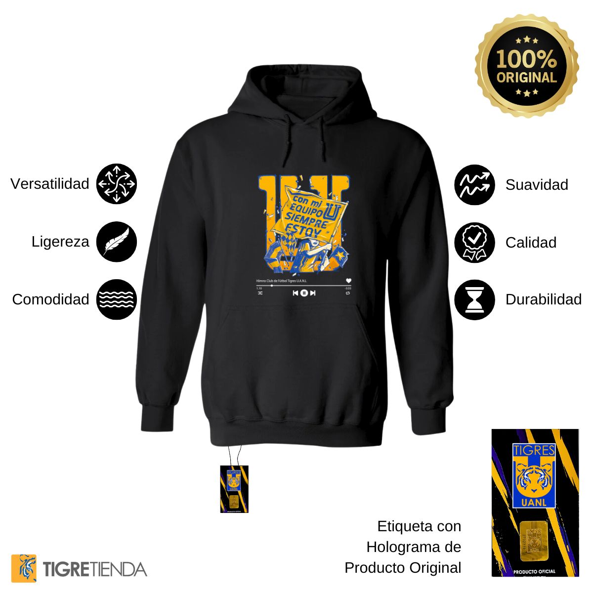 Sudadera Hombre Hoodies  Tigres UANL Con mi equipo