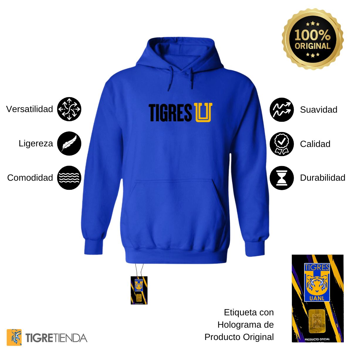 Sudadera Hombre Hoodies  Tigres UANL U